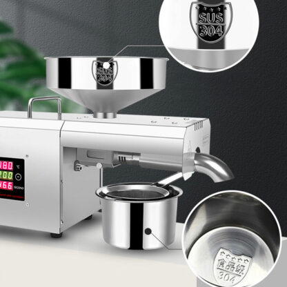 Prensa de óleo automática Extrator de óleo em aço inoxidável 300W - Image 13