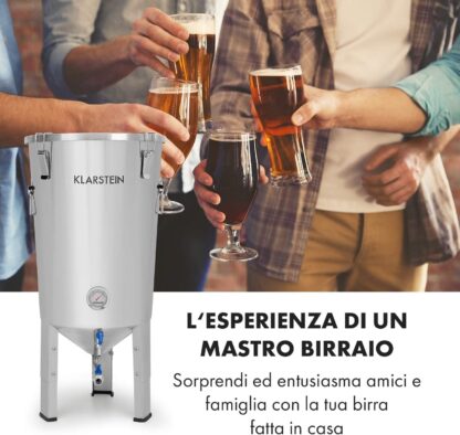 Fermentador de cerveja ou vinho artesanal Klarstein 30L inox