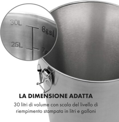 Fermentador de cerveja ou vinho artesanal Klarstein 30L inox - Image 5