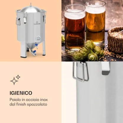 Fermentador de cerveja ou vinho artesanal Klarstein 15L inox - Image 5