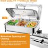 Buffet Rechaud Profissional elétrico triplo com tampa transparente